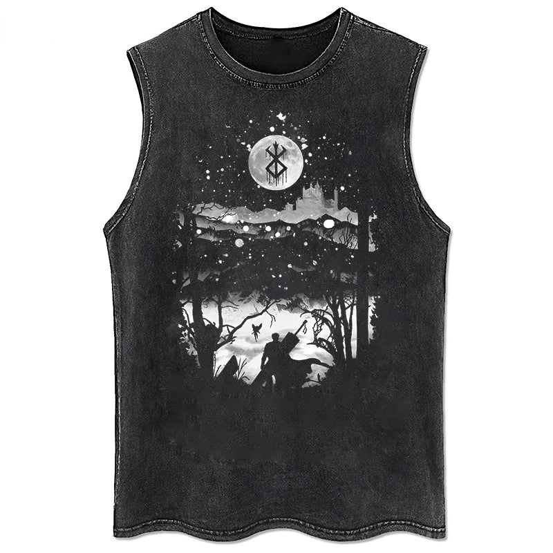 Vintage berserk tank top washed for men, different models
