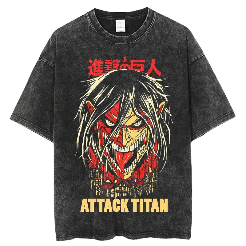 Attack On Titan T-shirts Tee Men Women Vintage Manga Oversized Casual, Different models