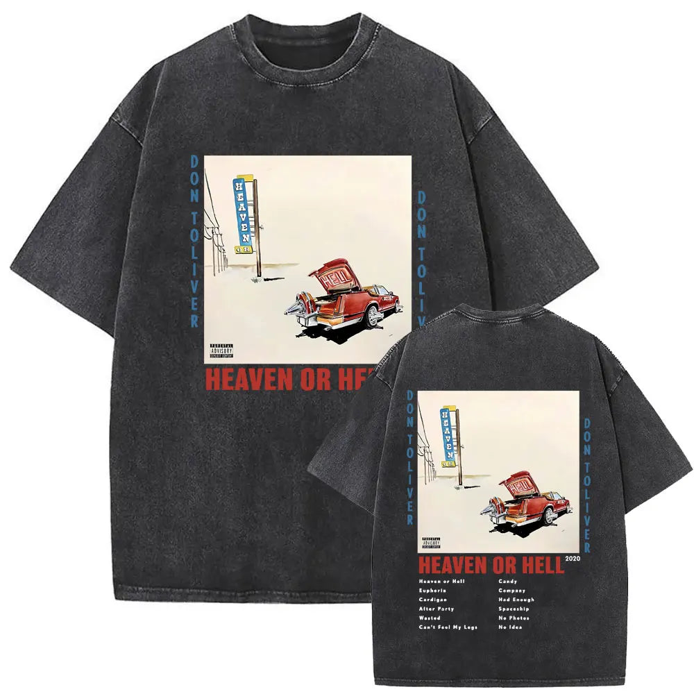 Washed Vintage Rapper Don Toliver Hardstone Psycho  Oversized T-shirts, different models