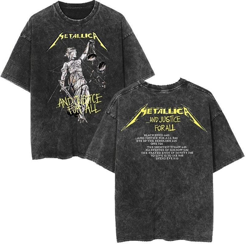 Metallica Rock Band's Vintage Washed Y2k Tshirt Men, different models