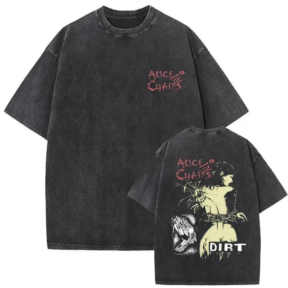 T-Shirt Rock Band Alice in Chains Dirt Washed Vintage  Y2k, different models