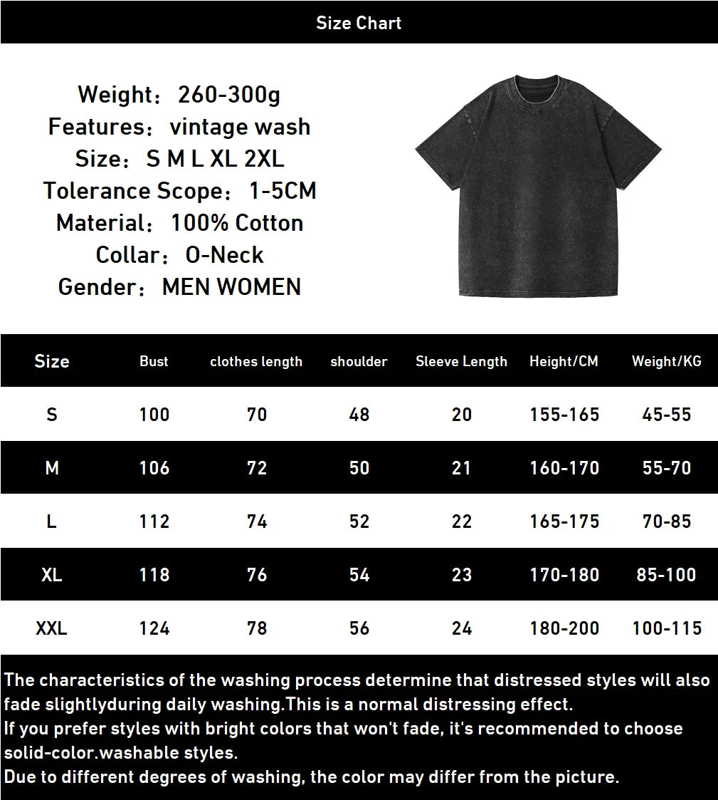 Washed Horror Silent Hill Heavens T-Shirt Streetwear Men Women
