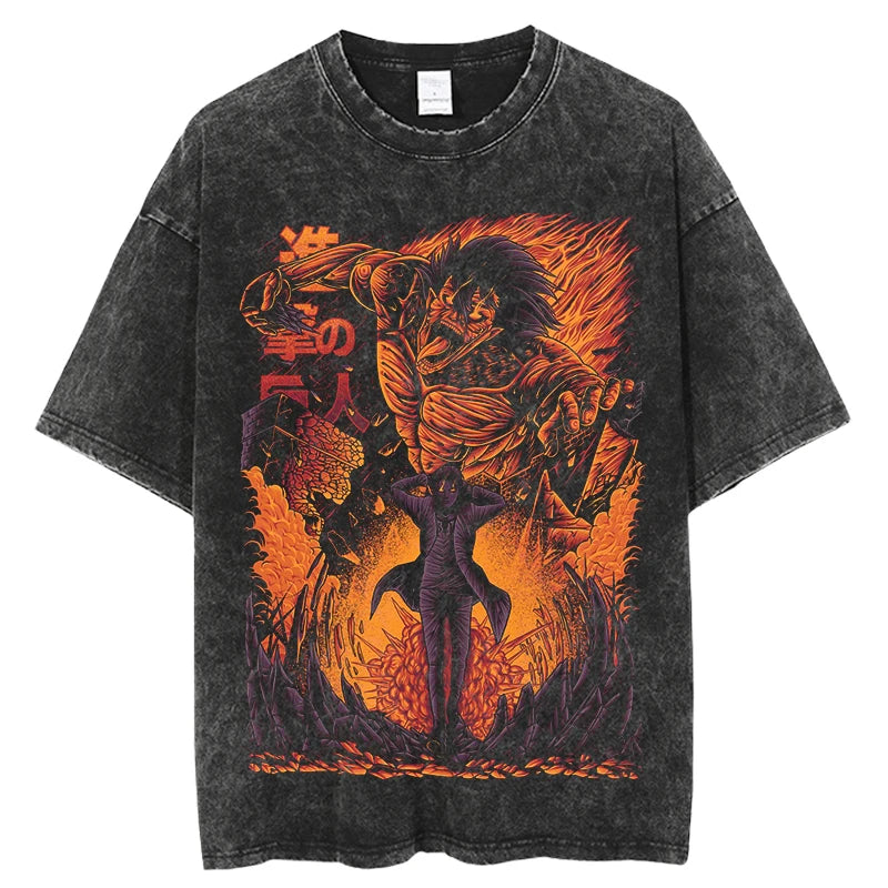 Attack On Titan T-shirts Tee Men Women Vintage Manga Oversized Casual, Different models