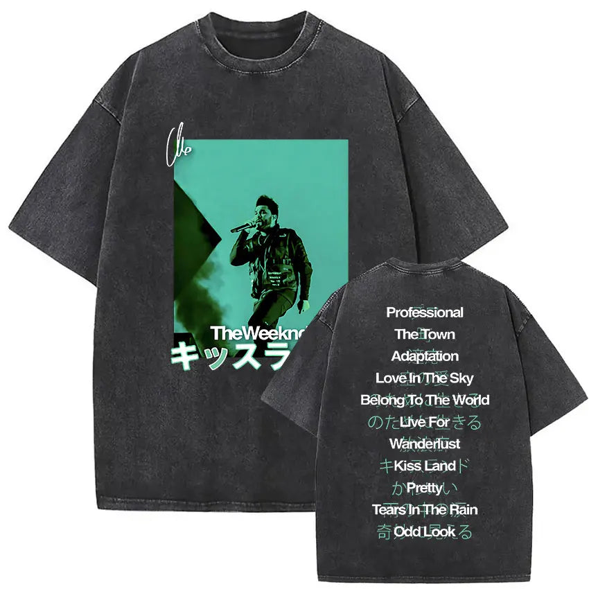 The Weeknd Vintage Washed T Shirt Men, different model