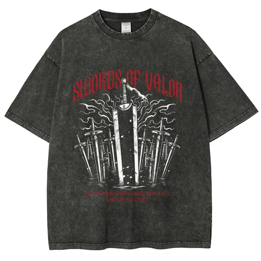 Anime Berserk Guts, Men Women Tshirts Vintage Washed Oversized