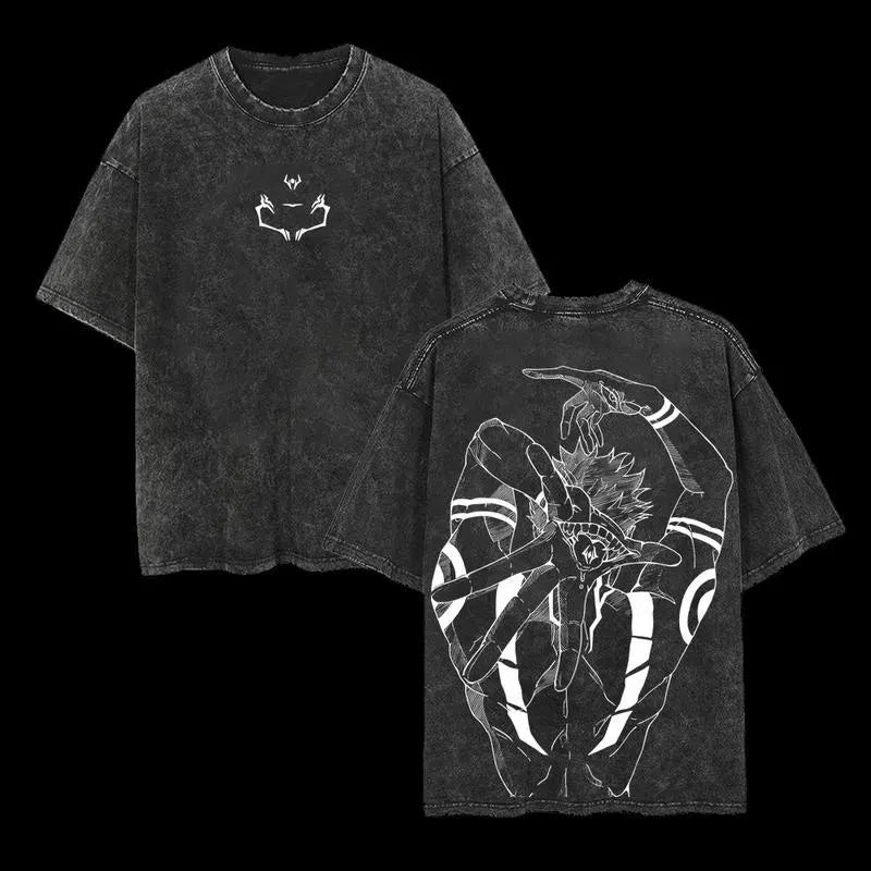 Mens Washed T-Shirts Men, Anime Jujutsu Kaisen Ryomen Sukuna