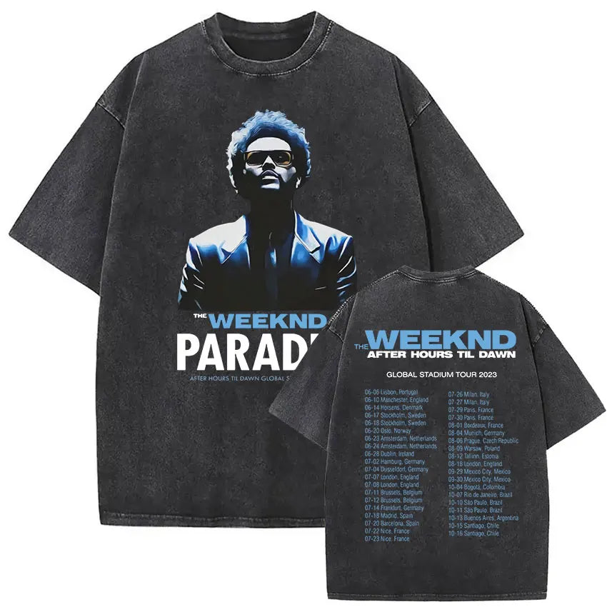 The Weeknd Vintage Washed T Shirt Men, different model