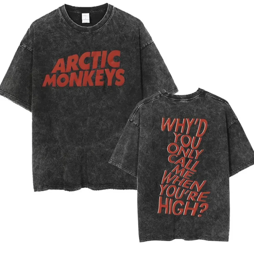 Retro Rock Arctic Monkeys T-Shrit Men's Vintage Washed Oversized Y2k, different models