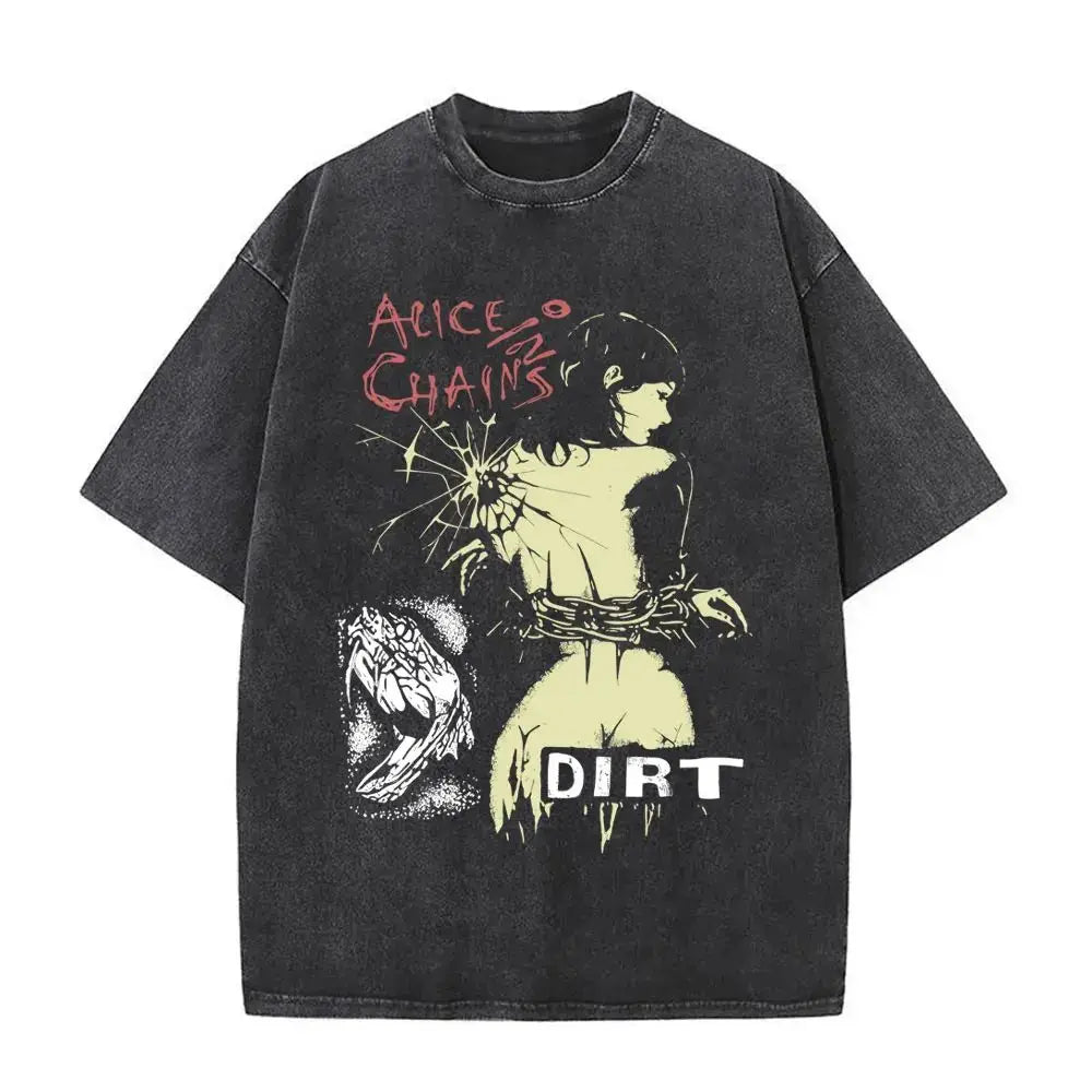 T-Shirt Rock Band Alice in Chains Dirt Washed Vintage  Y2k, different models