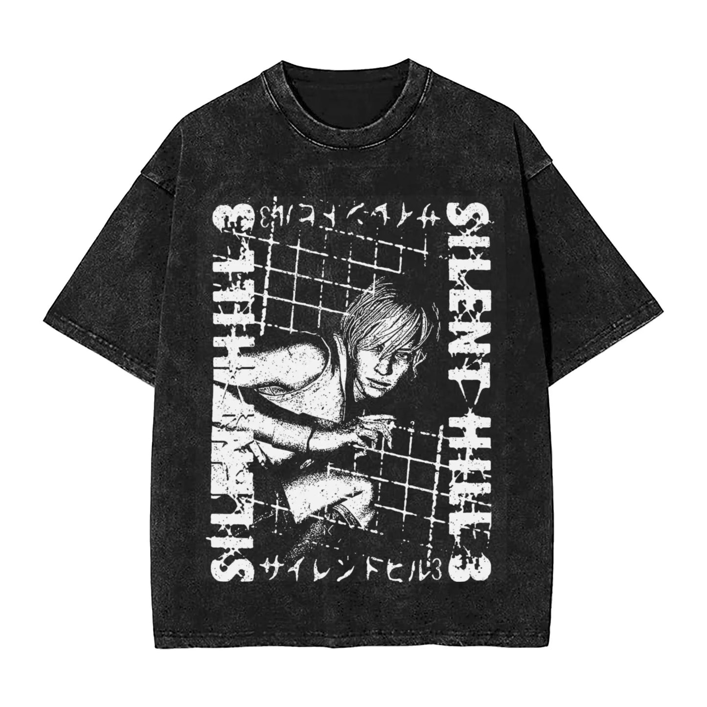 Washed Horror Silent Hill Heavens T-Shirt Streetwear Men Women