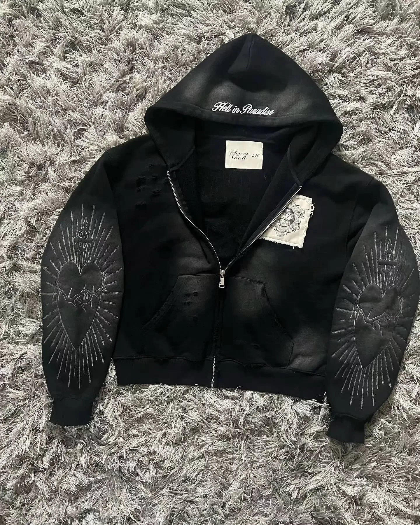 Oversized Pattern Printed Zipper Hooded Sweater Men Y2K Gothic 2026, different models
