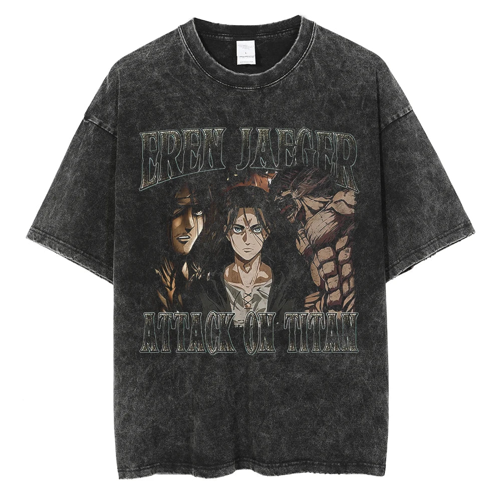 Attack On Titan T-shirts Tee Men Women Vintage Manga Oversized Casual, Different models