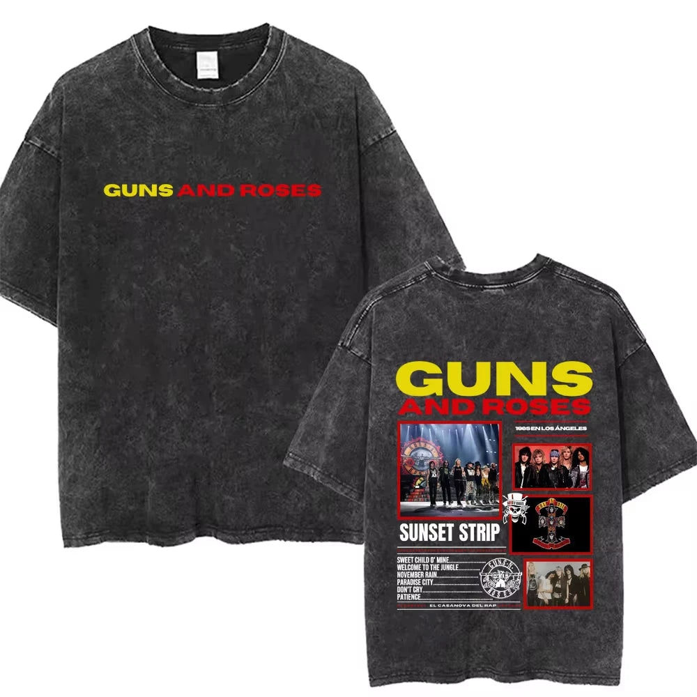 Mens T-Shirts Men Guns N Roses 85 Washed Vintage, different models