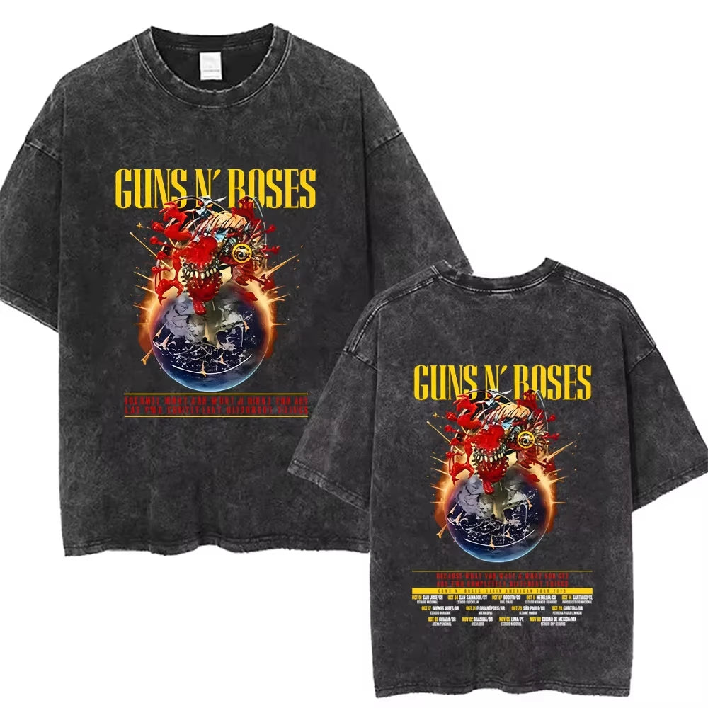 Mens T-Shirts Men Guns N Roses 85 Washed Vintage, different models